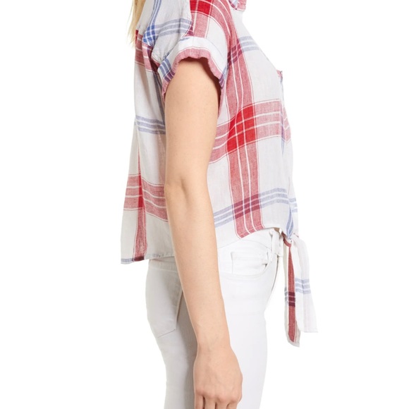 RAILS Amelie Tie Front Shirt
cropped red white & blue button down Small - Picture 6 of 6